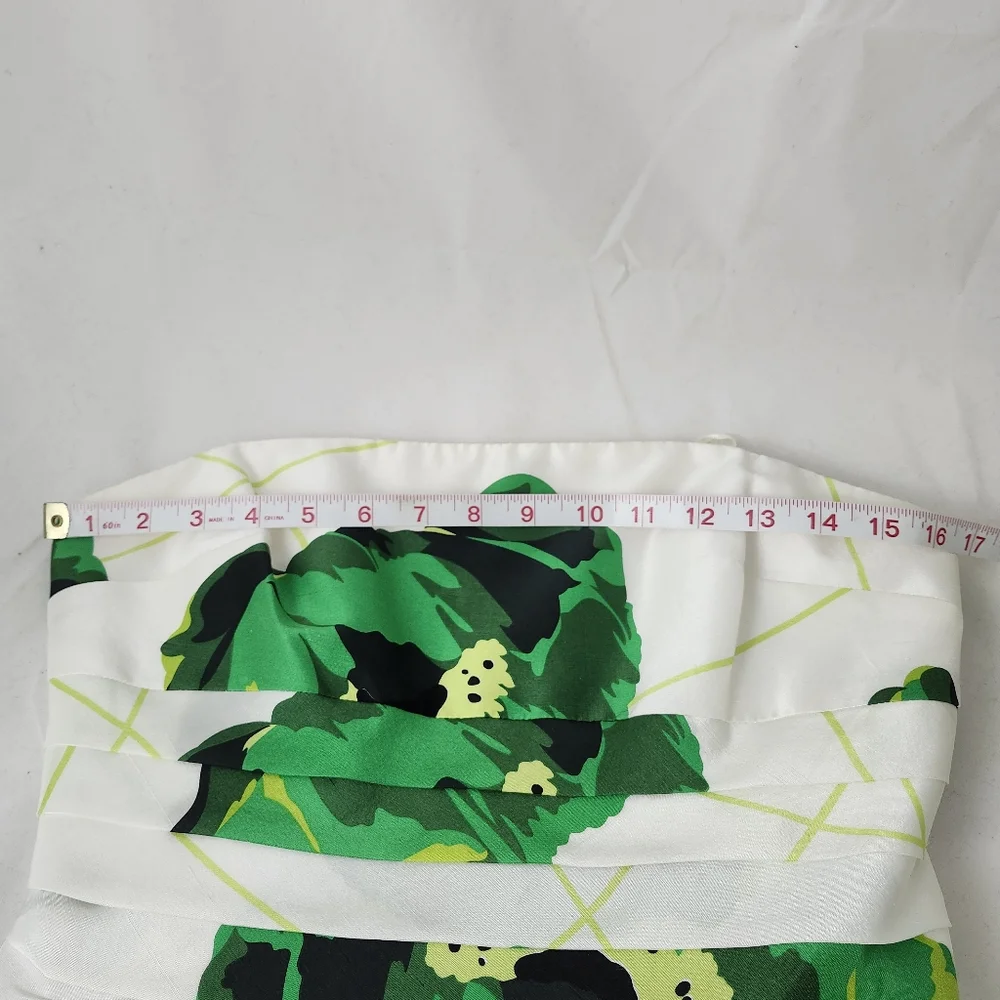 Kay Unger Green and White Strapless Dress - Picture 10 of 15